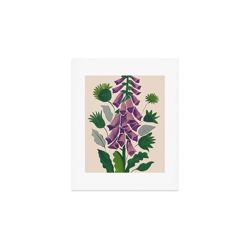 Contemporary Botanical Garden Foxglove in Bloom Art Print Gallery Image 1