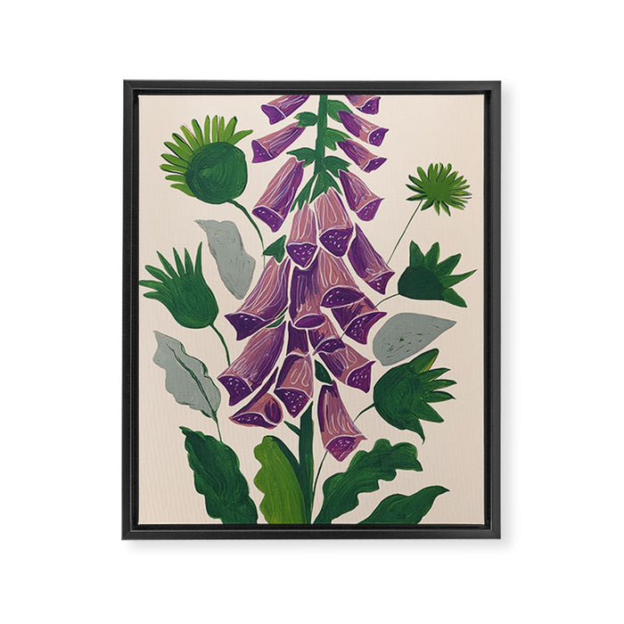 Contemporary Botanical Garden Foxglove in Bloom Framed Canvas Print Gallery Image 1