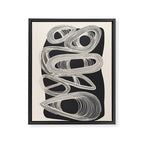 Continuous Flow - Monochrome Abstract Design Framed Canvas Print Gallery Image 6
