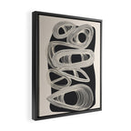 Continuous Flow - Monochrome Abstract Design Framed Canvas Print Gallery Image 2