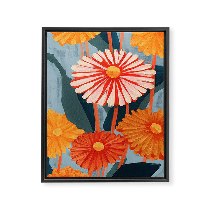 Dahlia Flower Painting Framed Canvas Print Gallery Image 1
