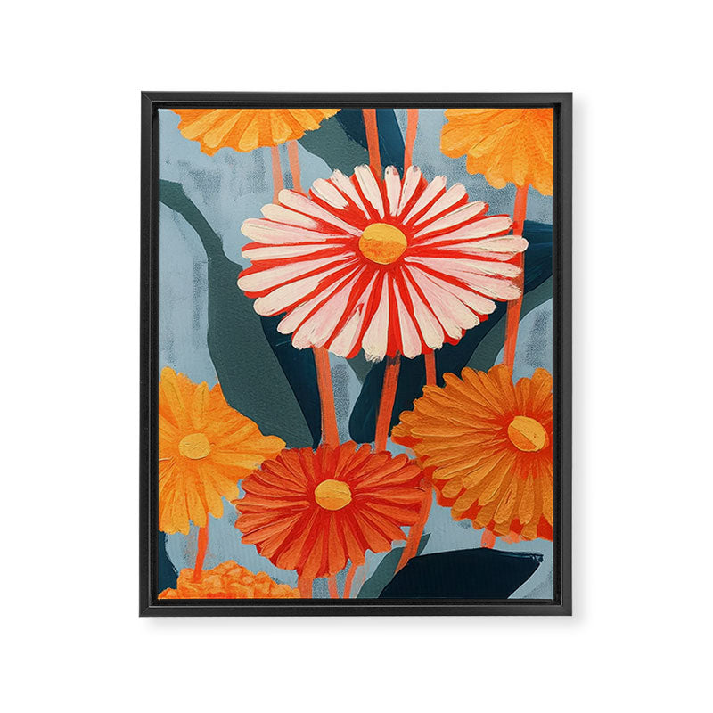 Dahlia Flower Painting Framed Canvas Print Gallery Image 6