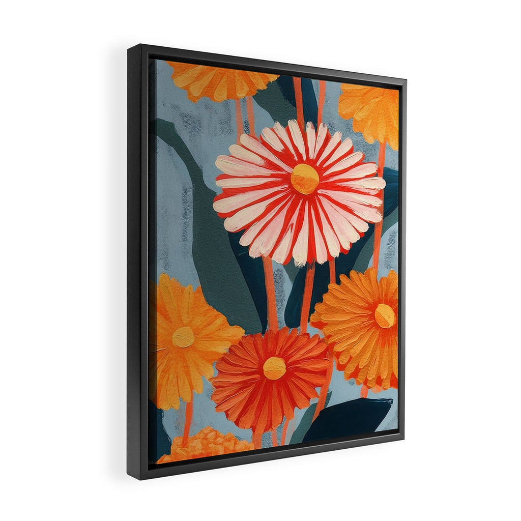 Dahlia Flower Painting Framed Canvas Print Gallery Image 2