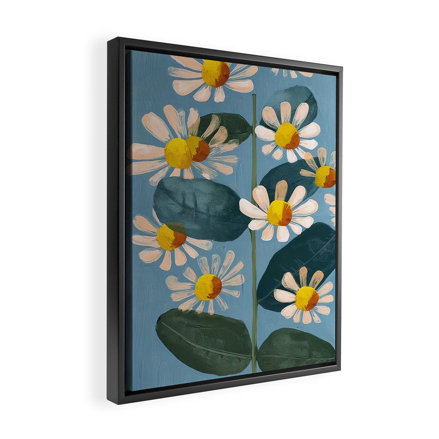 Daisy Flower Painting Framed Canvas Print Gallery Image 2