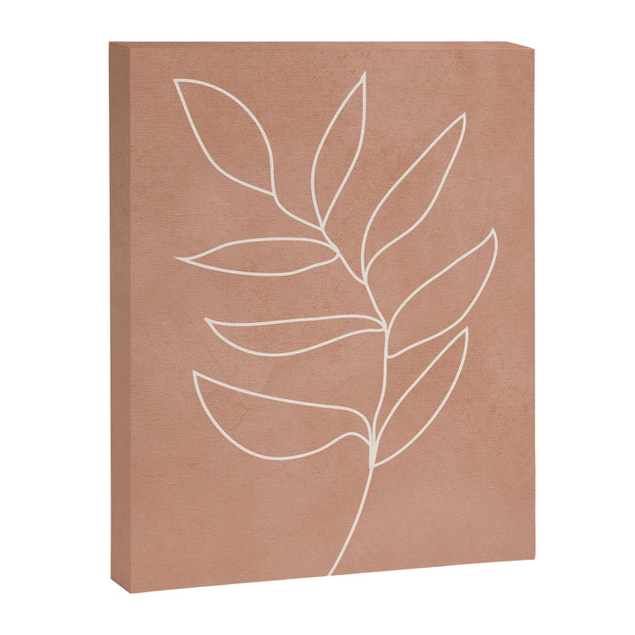 Engraved Leaf Line Canvas Print Gallery Image 1