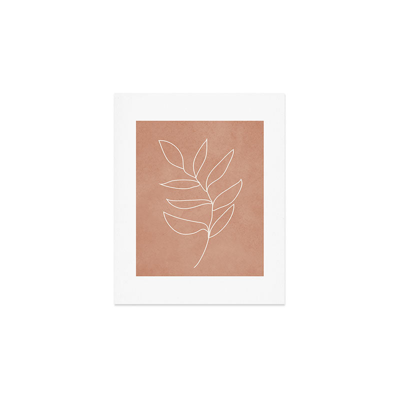 Engraved Leaf Line Art Print Gallery Image 1