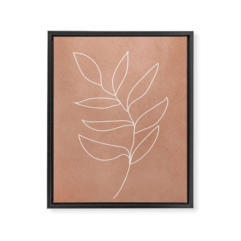 Engraved Leaf Line Framed Canvas Print Gallery Image 6