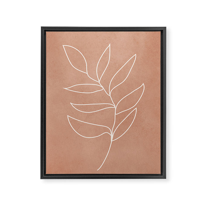 Engraved Leaf Line Framed Canvas Print Gallery Image 1