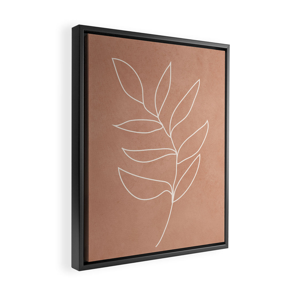 Engraved Leaf Line Framed Canvas Print Gallery Image 2