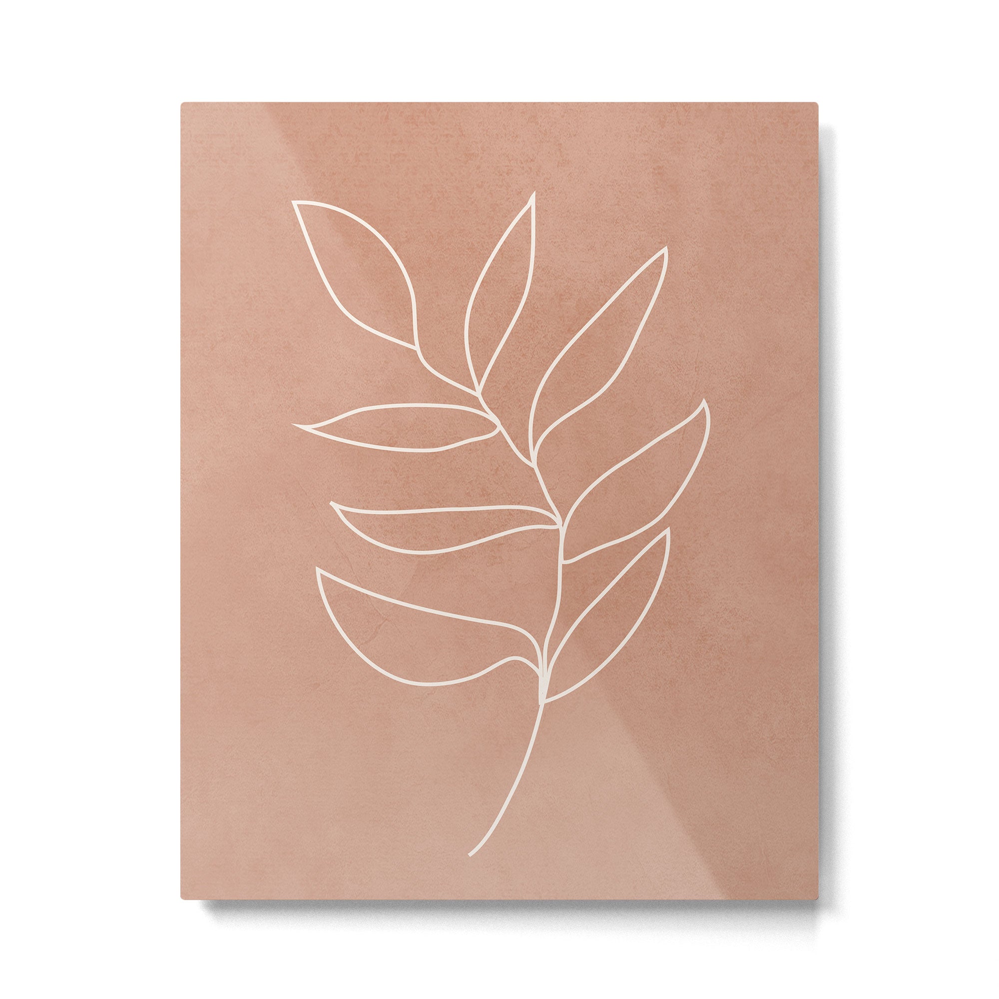 Engraved Leaf Line Metal Print Gallery Image 4