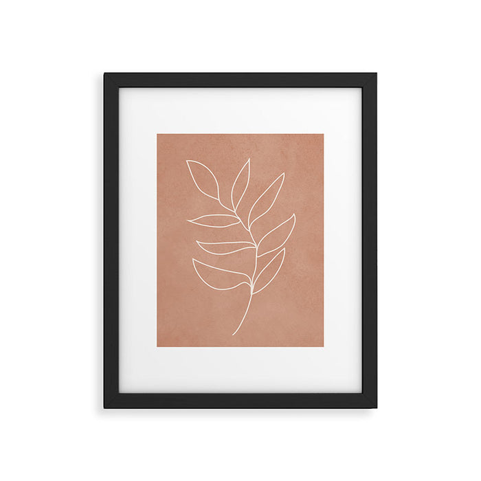 Engraved Leaf Line Framed Art Print Gallery Image 1