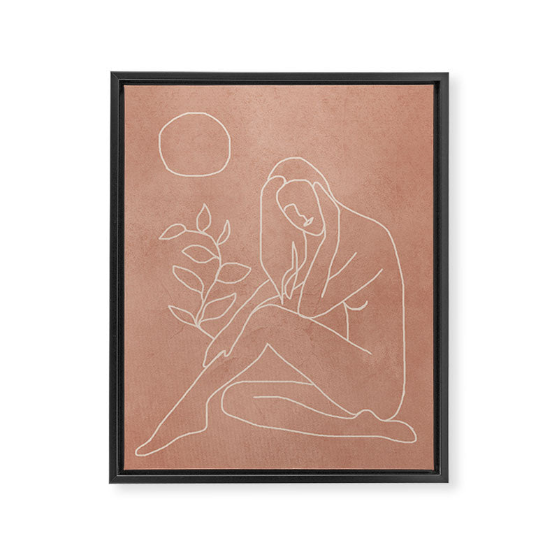 Engraved Nude Line I Framed Canvas Print Gallery Image 6