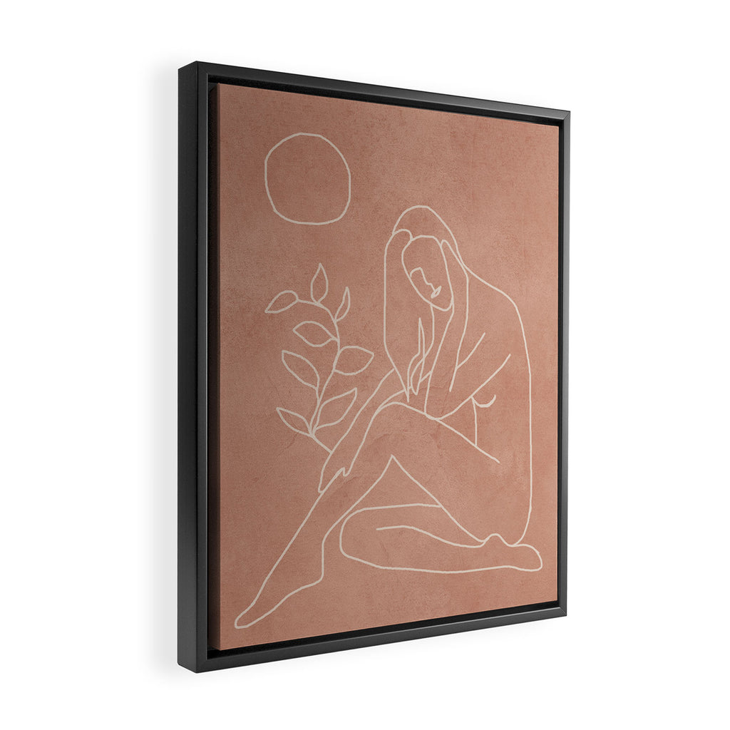 Engraved Nude Line I Framed Canvas Print Gallery Image 2