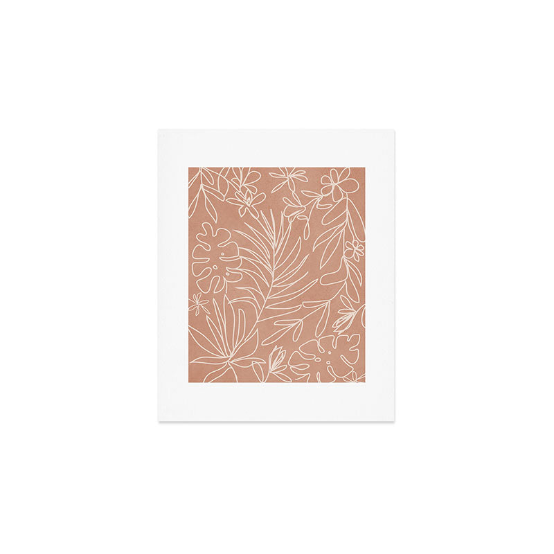 Engraved Tropical Line Art Print Gallery Image 1