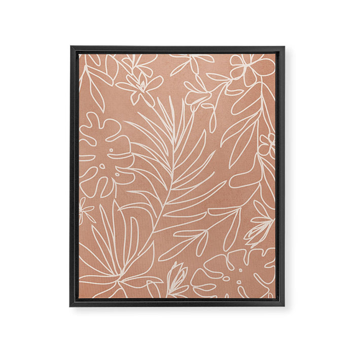 Engraved Tropical Line Framed Canvas Print Gallery Image 1