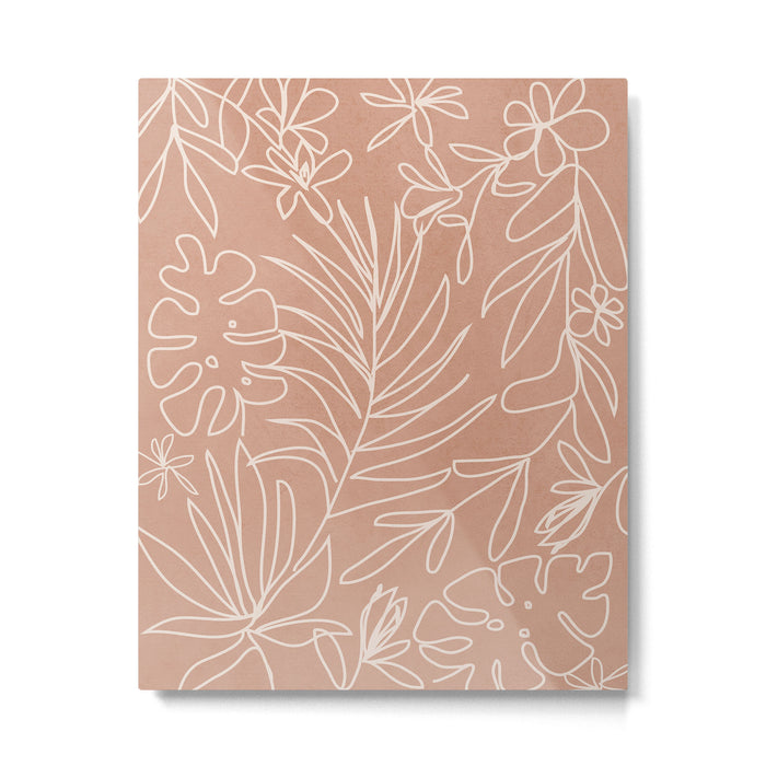 Engraved Tropical Line Metal Print Gallery Image 1