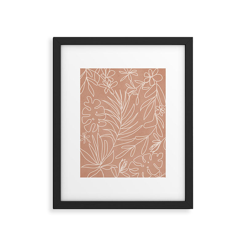 Engraved Tropical Line Framed Art Print Gallery Image 5