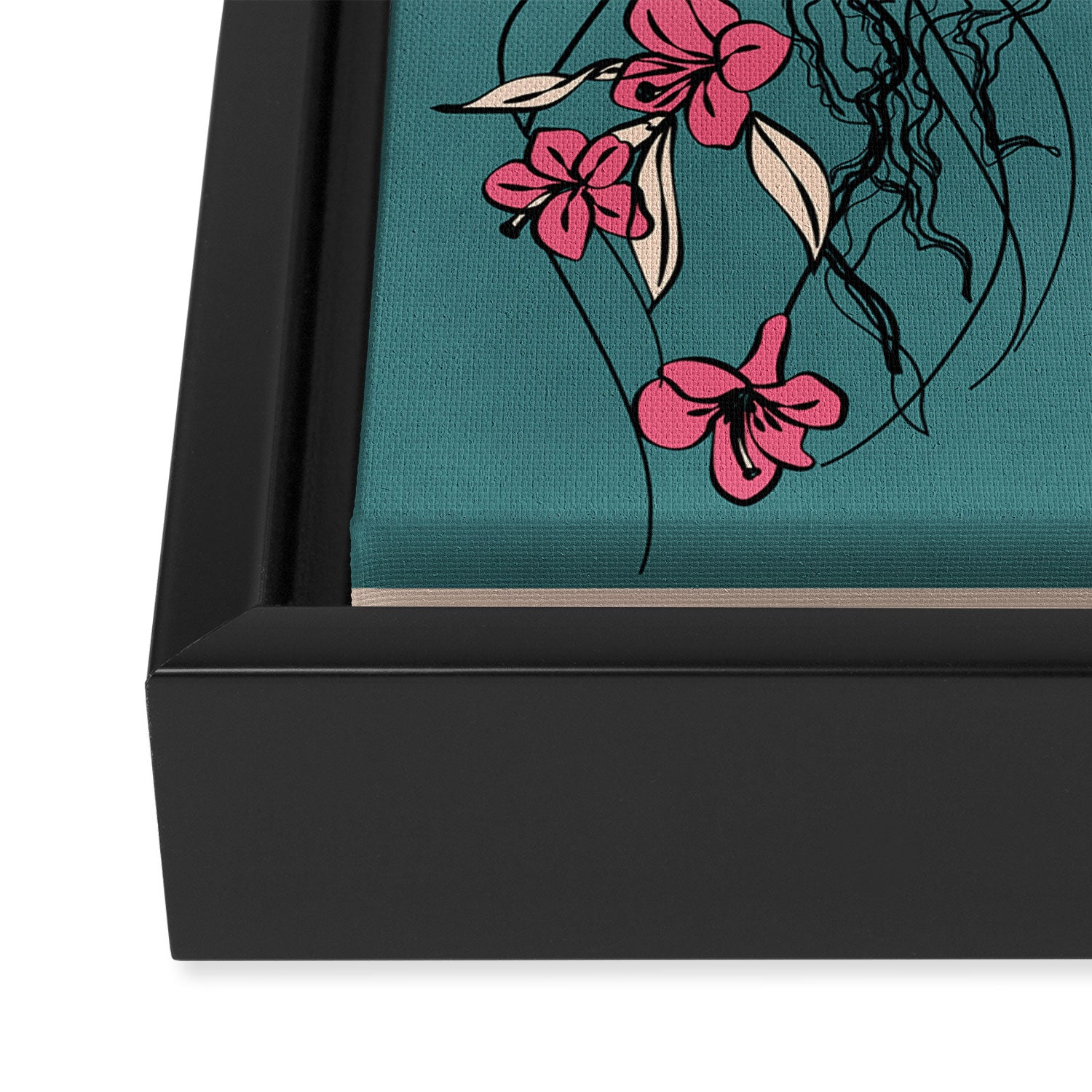 Floral Jellyfishes 1 Framed Canvas Print Gallery Image 3