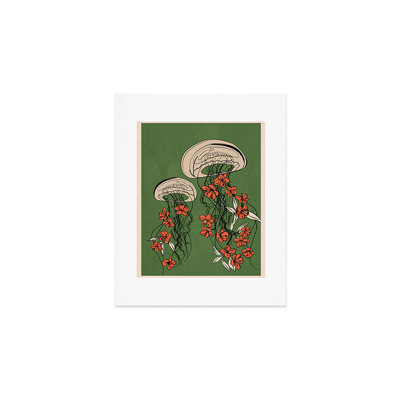 Floral Jellyfishes 2 Art Print