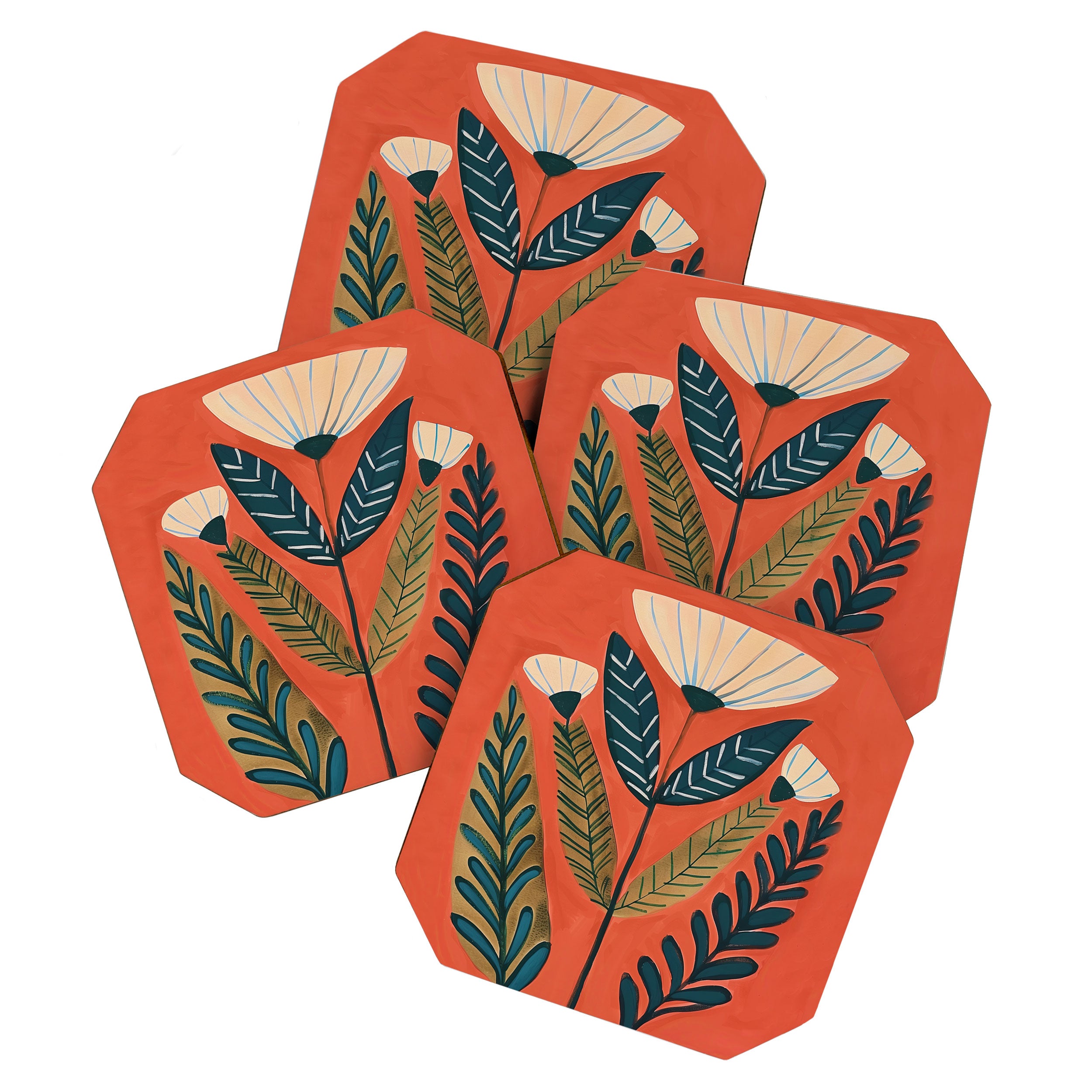 Folk Botanical Bloom Coaster Gallery Image 1