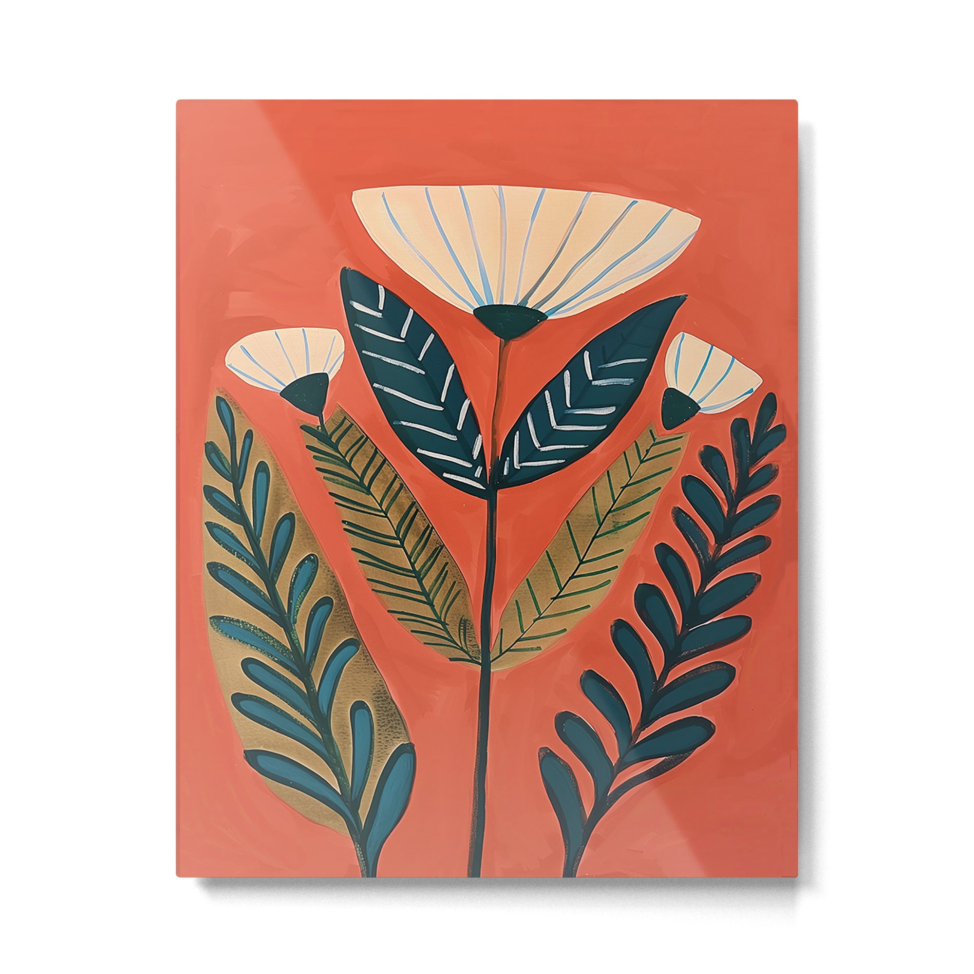 Folk Botanical Bloom Metal Print Gallery Image 4