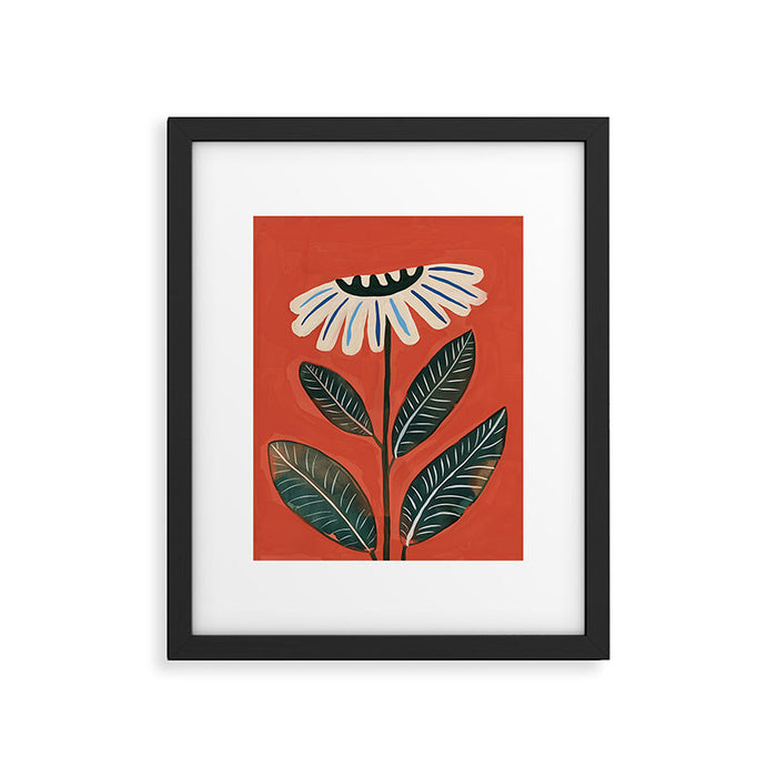 Folk Daisy Botanical Art Framed Art Print Gallery Image 1