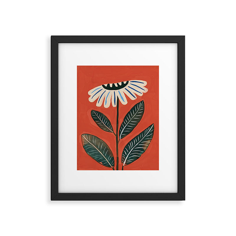 Folk Daisy Botanical Art Framed Art Print Gallery Image 5