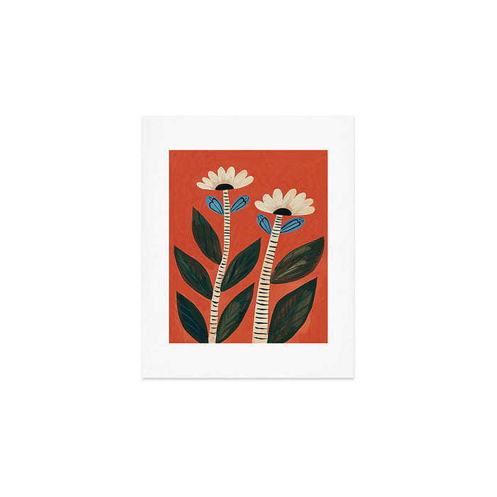 Folk Garden Daisy Pair Art Print Gallery Image 1