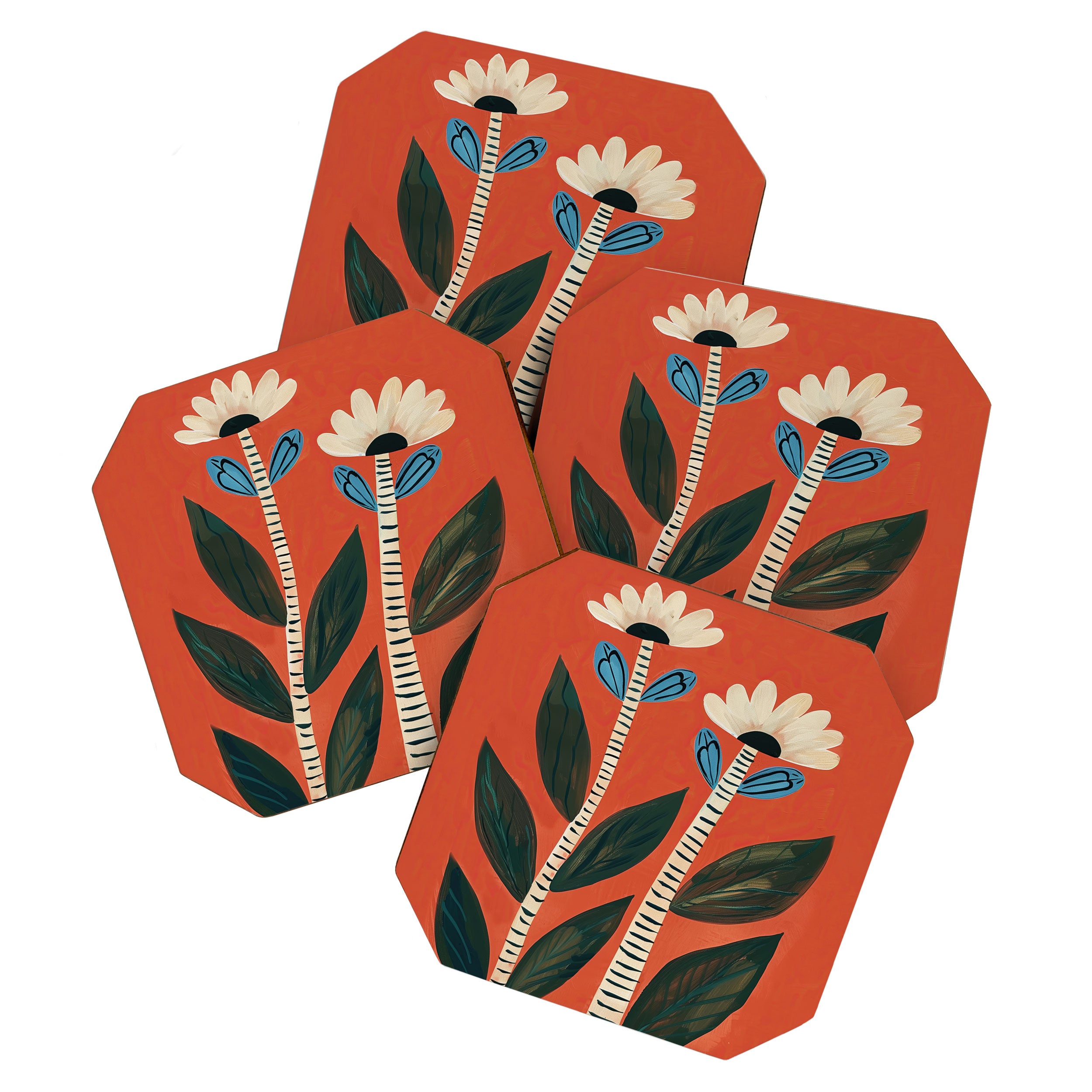 Folk Garden Daisy Pair Coaster Gallery Image 1