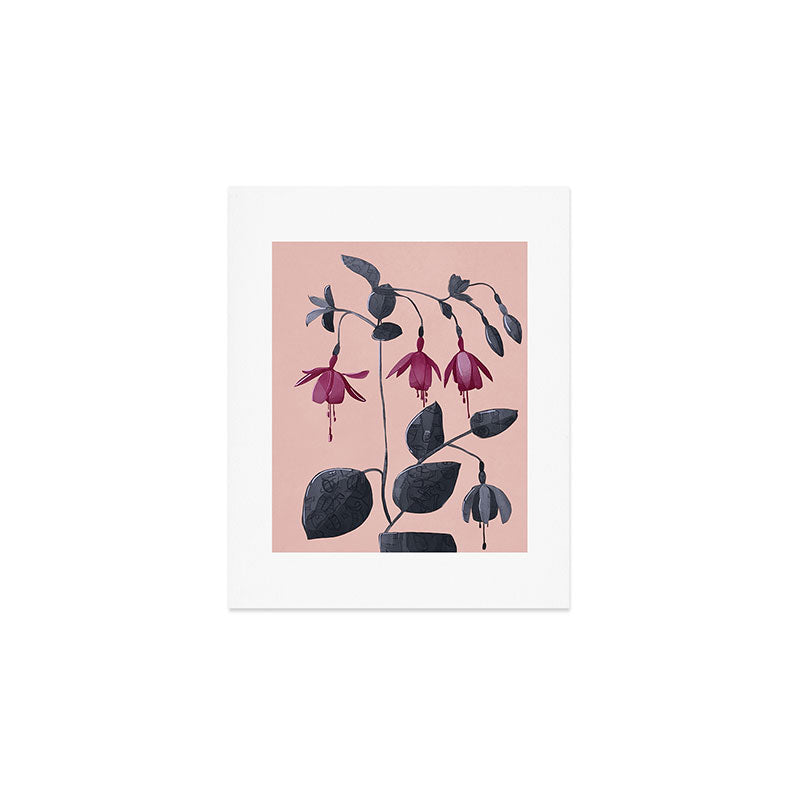 Fuchsia Botanical Drawing Art Print Gallery Image 1