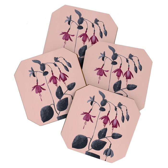 Fuchsia Botanical Drawing Coaster Gallery Image 1