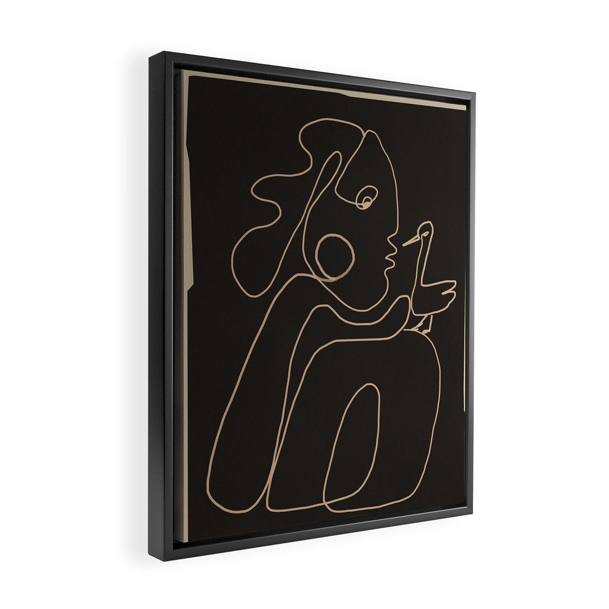 Gentle Abstract Line 1 Framed Canvas Print Gallery Image 2