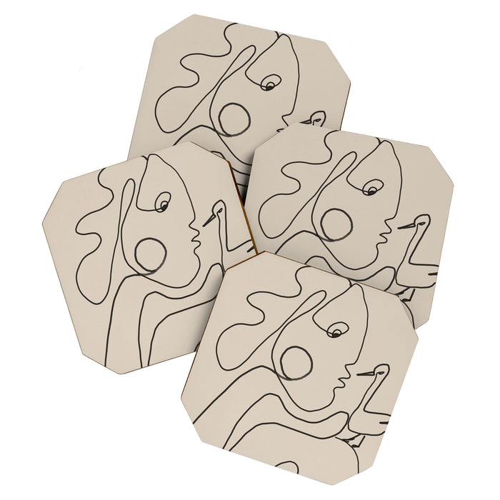 Gentle Abstract Line 5 Coaster Gallery Image 1