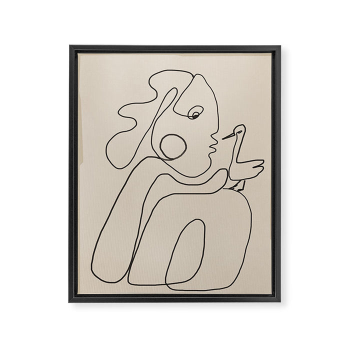 Gentle Abstract Line 5 Framed Canvas Print Gallery Image 1