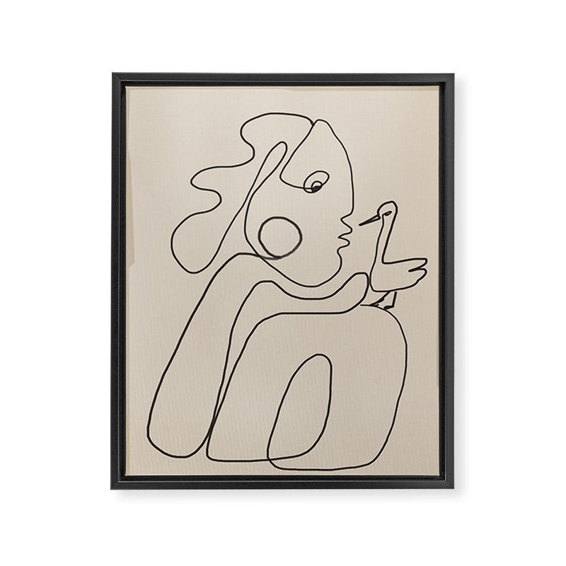 Gentle Abstract Line 5 Framed Canvas Print Gallery Image 6