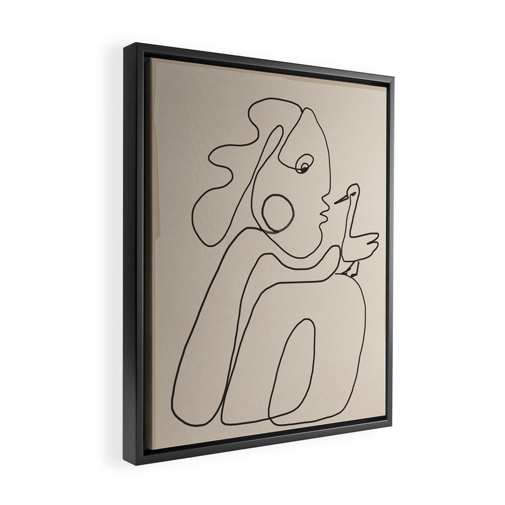 Gentle Abstract Line 5 Framed Canvas Print Gallery Image 2