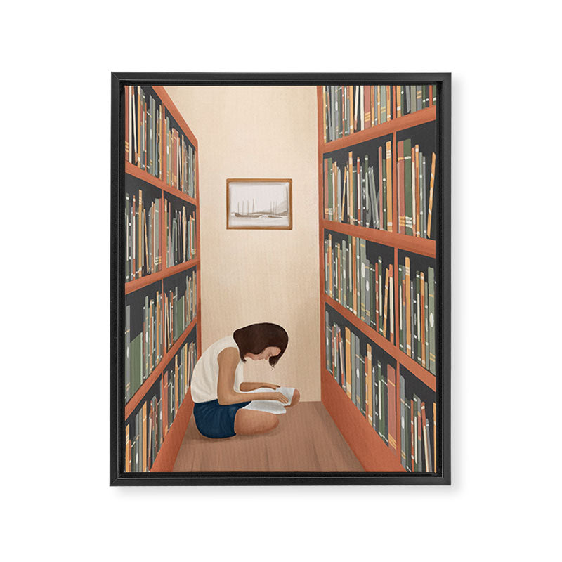 Getting Lost in a Book Framed Canvas Print Gallery Image 6
