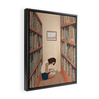 Getting Lost in a Book Framed Canvas Print Gallery Image 2