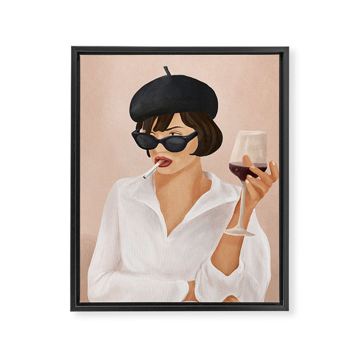 Glass of wine Framed Canvas Print Gallery Image 1