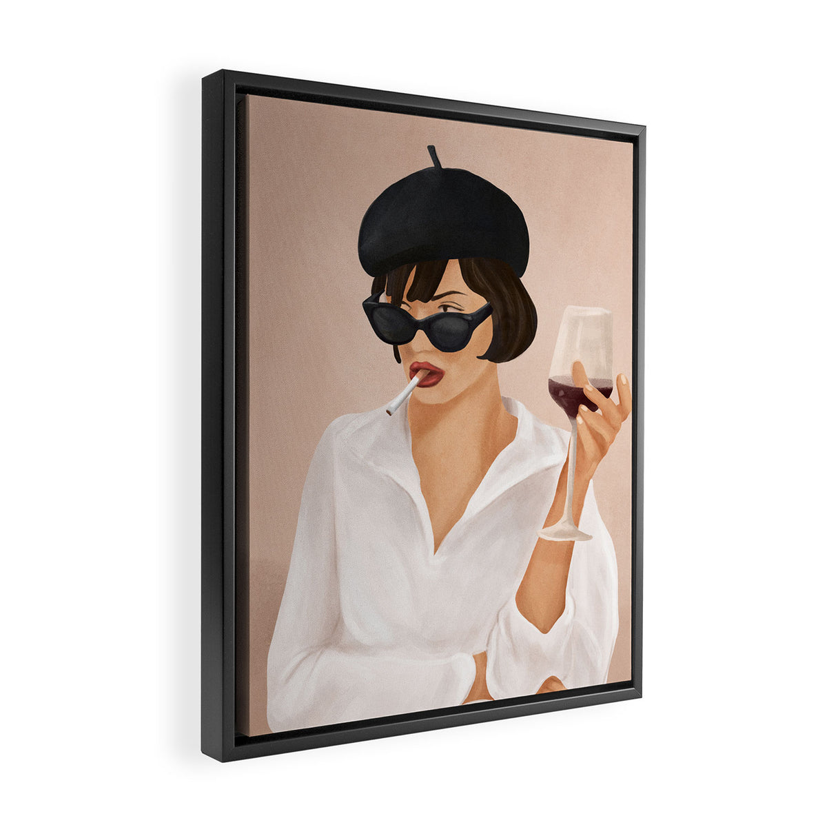 Glass of wine Framed Canvas Print Gallery Image 2