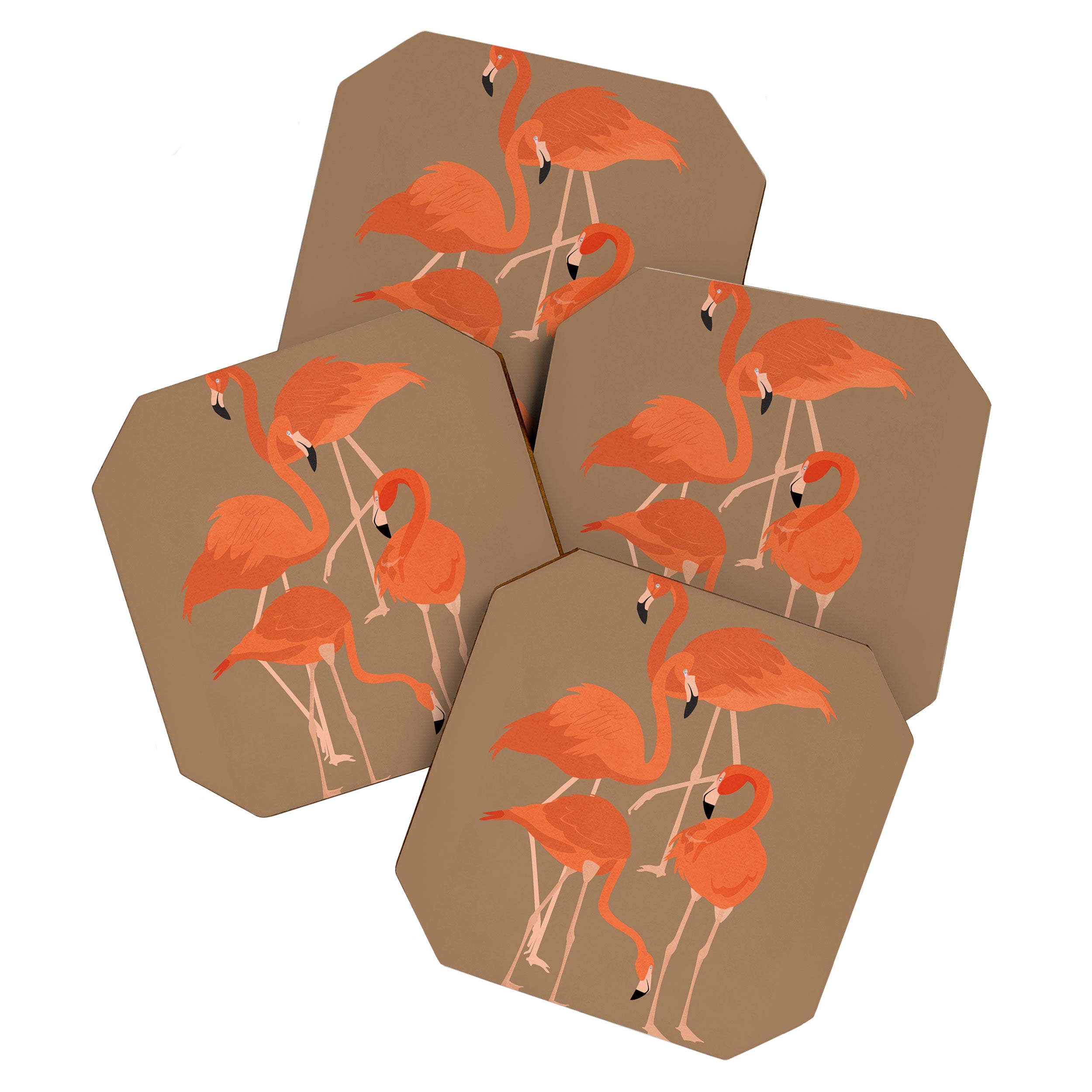 Graceful Flamingos 2 Coaster Gallery Image 1