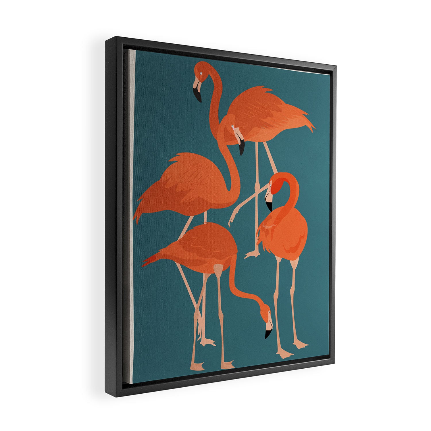 Graceful Flamingos 3 Framed Canvas Print Gallery Image 2