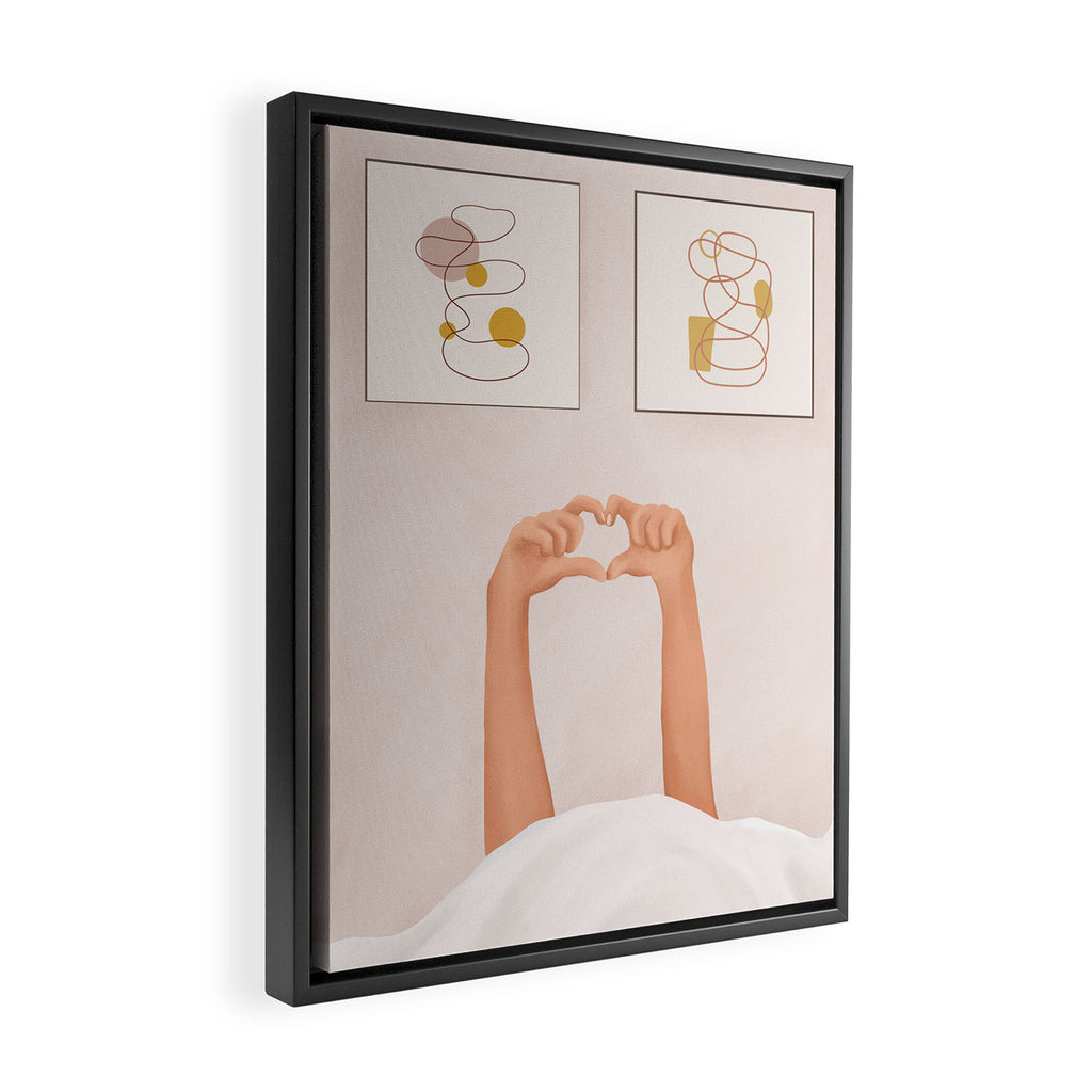 Hand Heart Framed Canvas Print Gallery Image 2