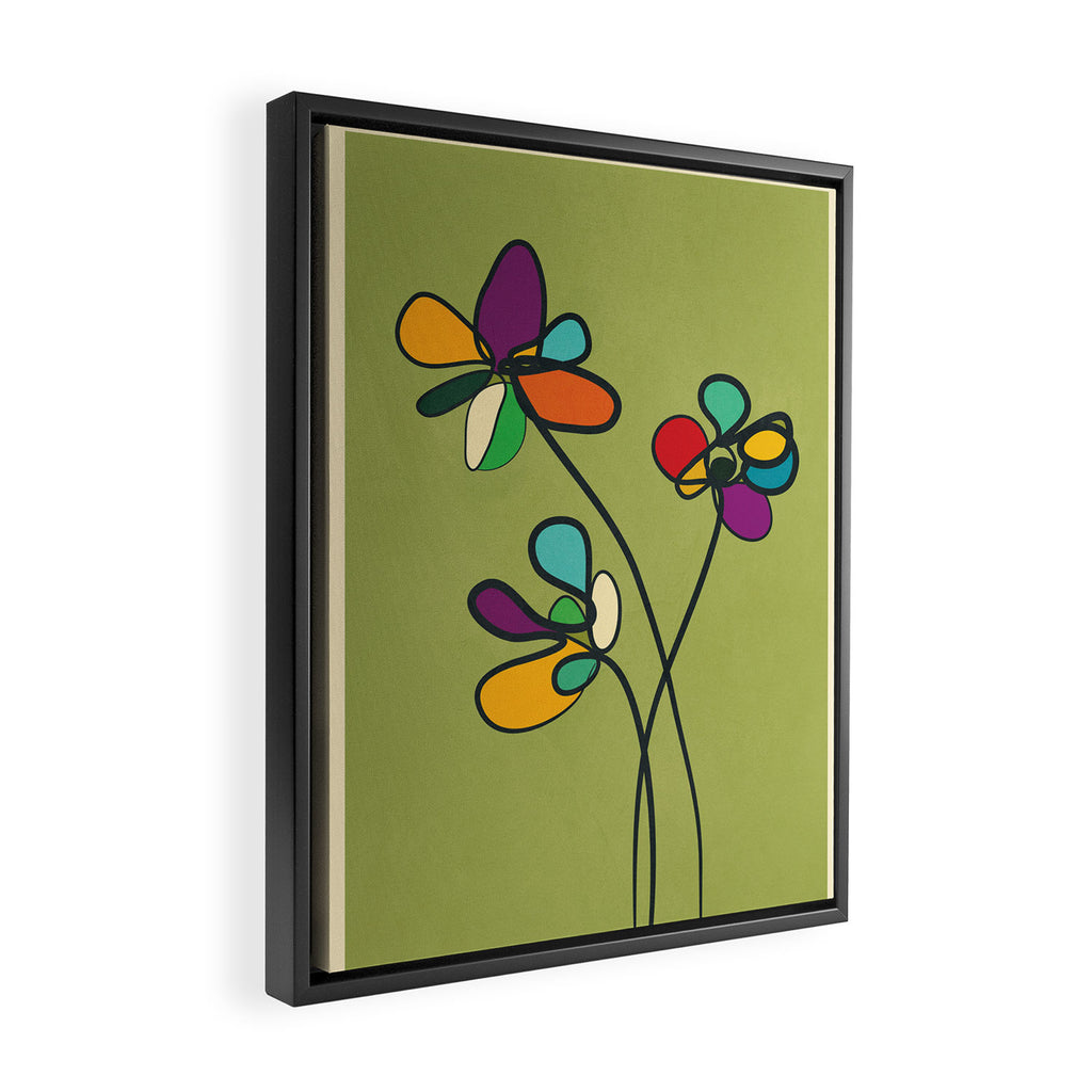 Line Little Wildflowers 1 Framed Canvas Print Gallery Image 2