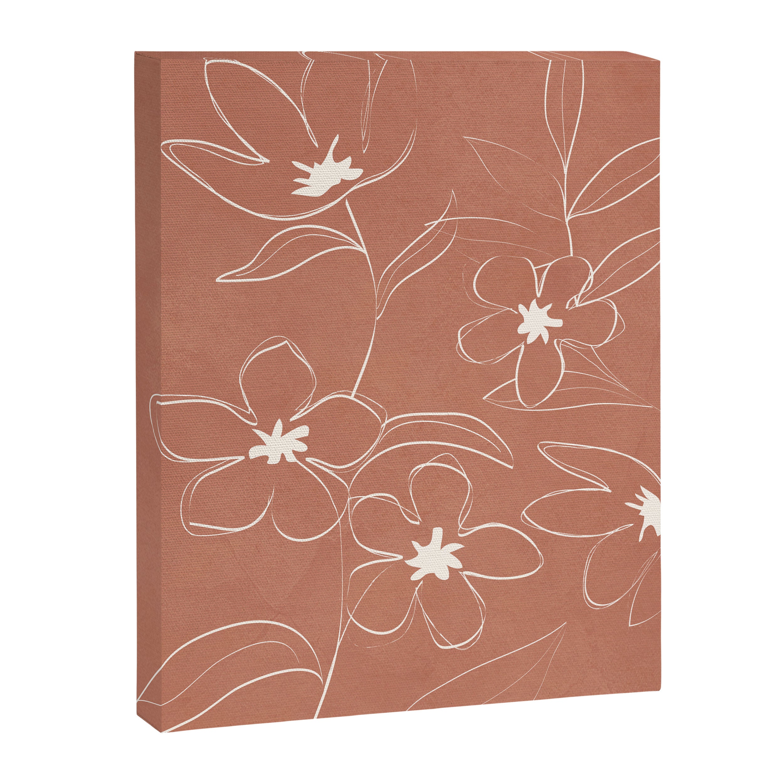 Little Flower Outline on Clay 01 Canvas Print Gallery Image 6