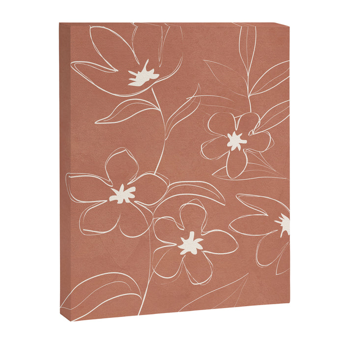 Little Flower Outline on Clay 01 Canvas Print Gallery Image 1