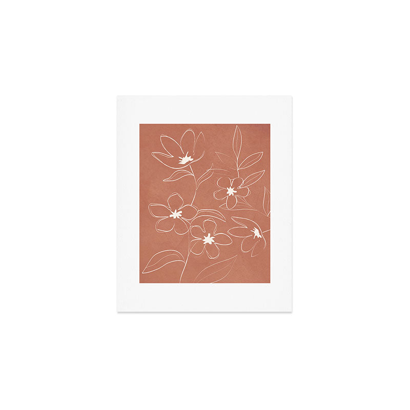 Little Flower Outline on Clay 01 Art Print Gallery Image 1