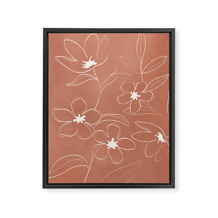 Little Flower Outline on Clay 01 Framed Canvas Print Gallery Image 1