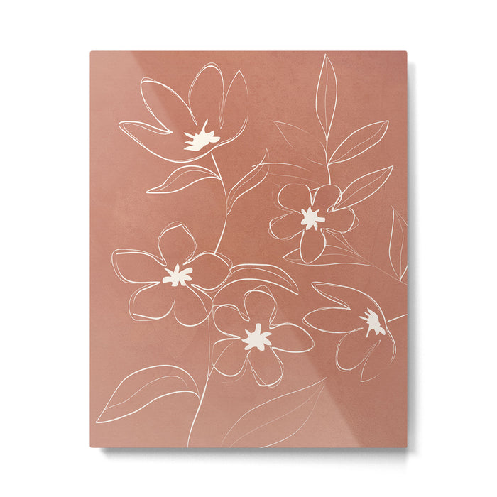 Little Flower Outline on Clay 01 Metal Print Gallery Image 1