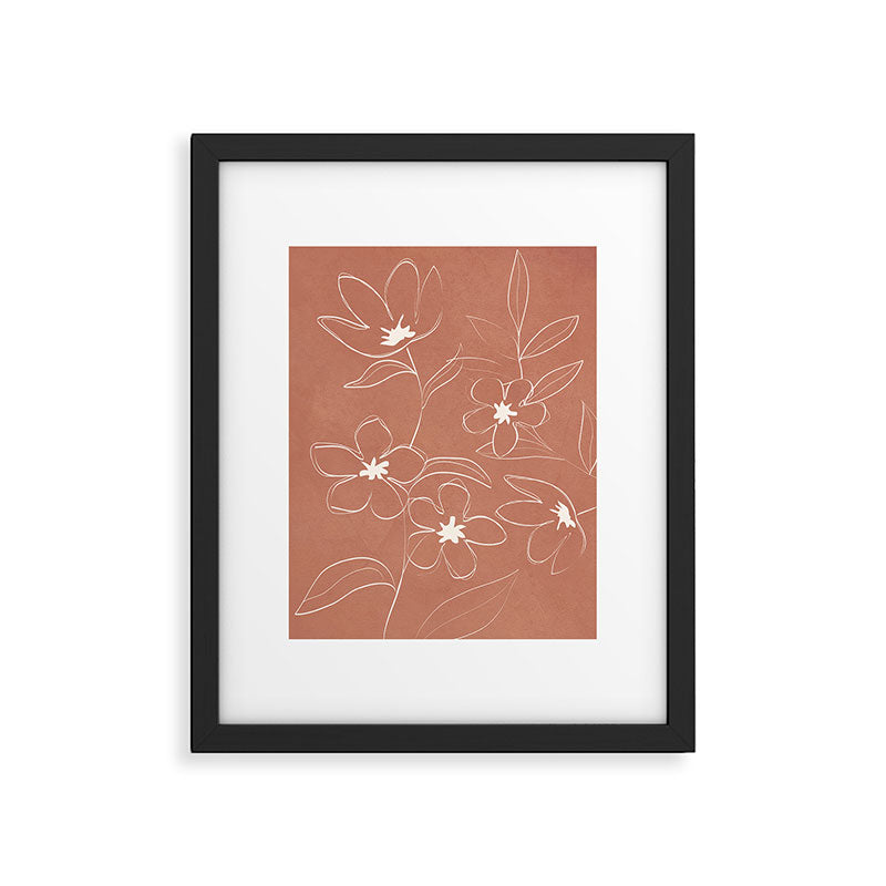Little Flower Outline on Clay 01 Framed Art Print Gallery Image 5